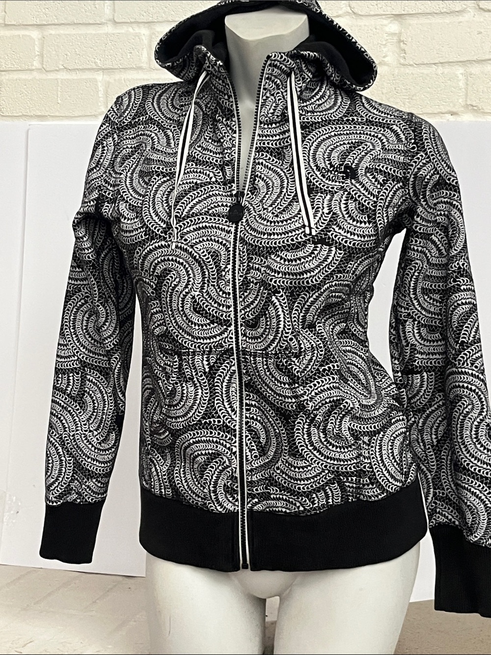The North Face Black & White Swirl Zip Hoodie